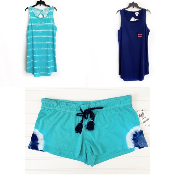 Jenni Sleep Shirts and Shorts Blue bundle